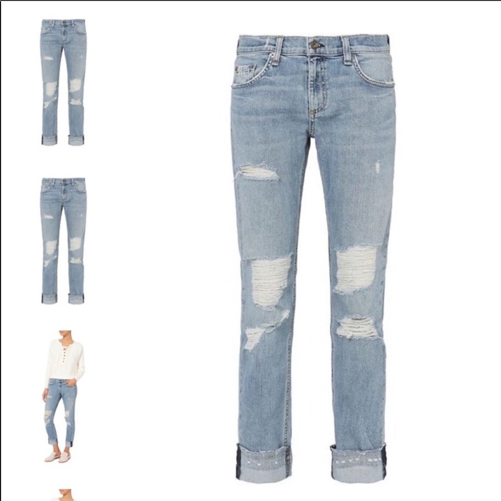 Rag & Bone Dre Slim Boyfriend Jeans with Holes 26